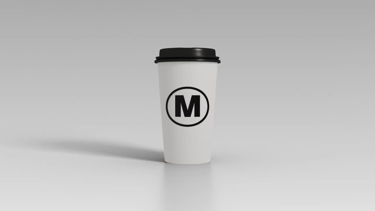 咖啡杯徽标显示AE模板