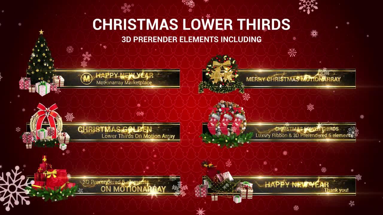 6个圣诞节动画下三分之二AE模板