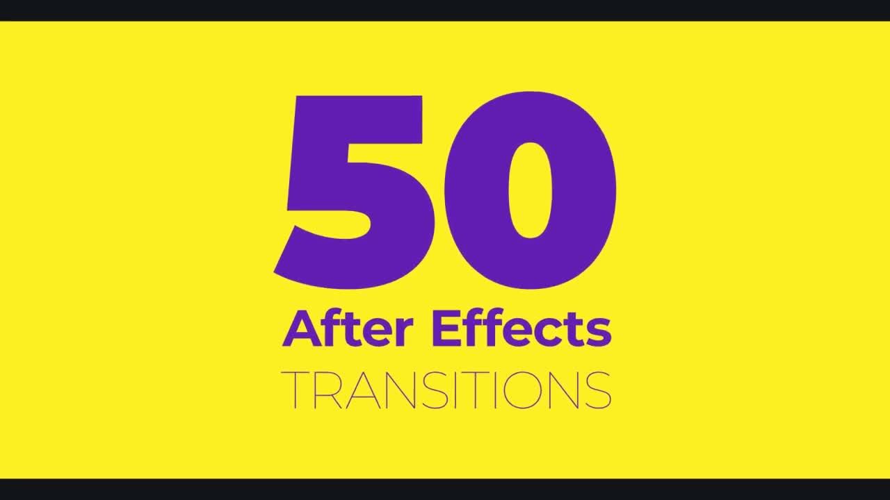 50个快速动态创意的动画过渡效果AE模板