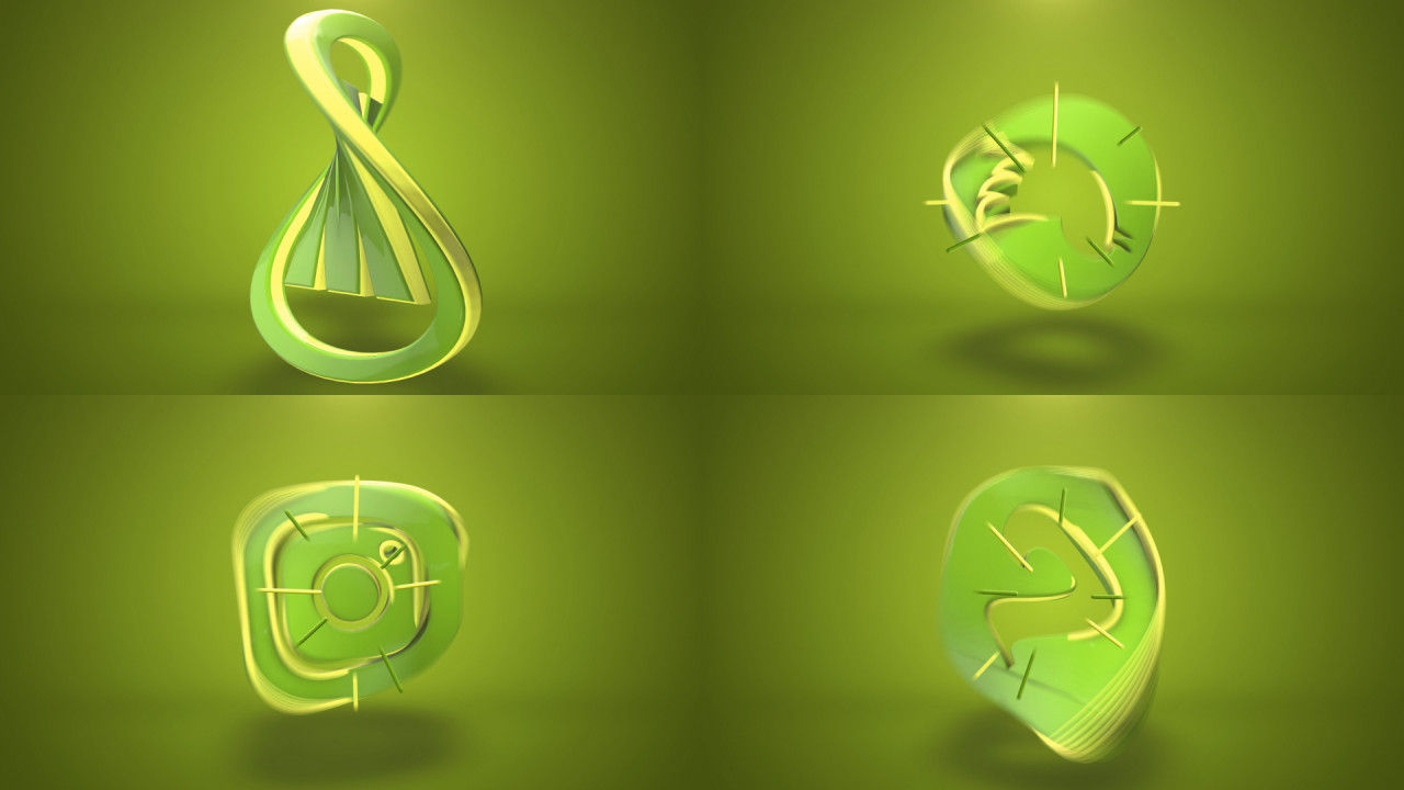 清新绿色动态商业logo展示AE模板