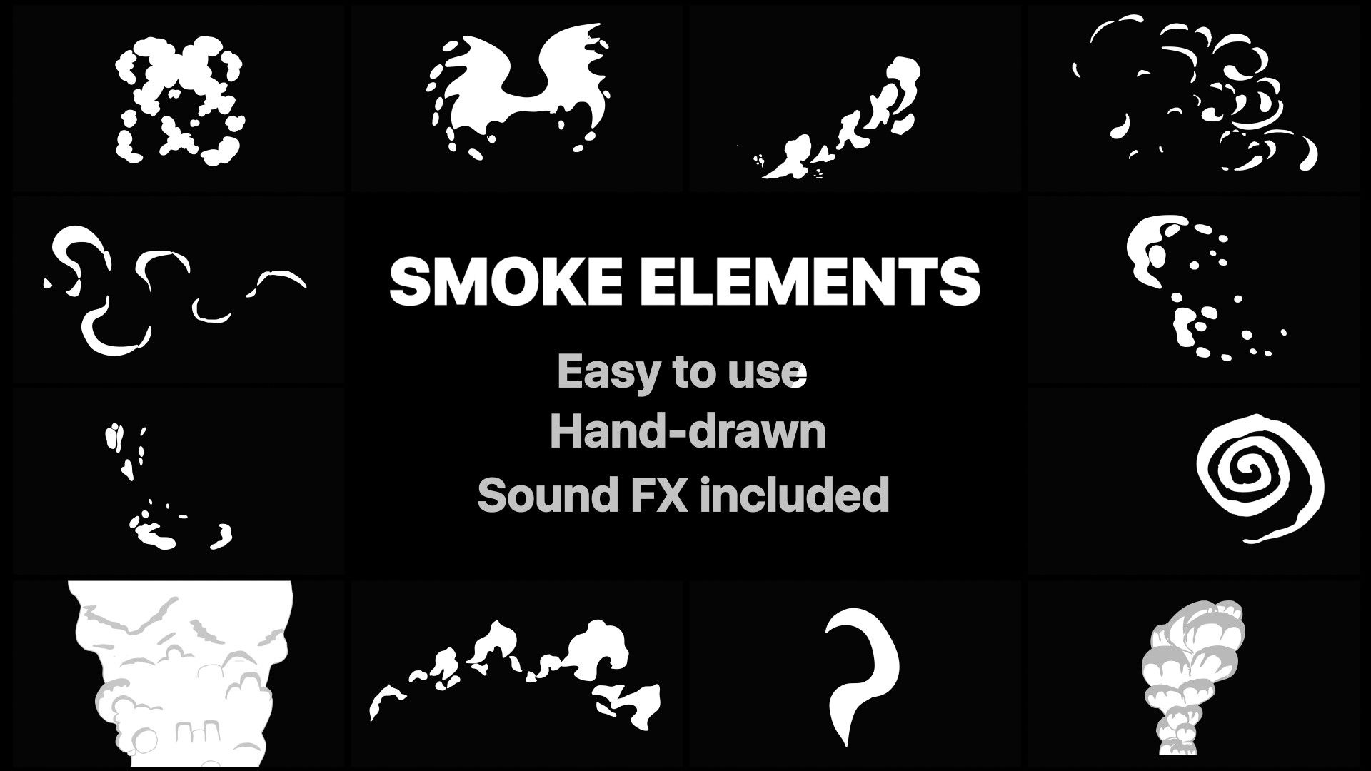 有趣的广告烟雾卡通元素AE模板