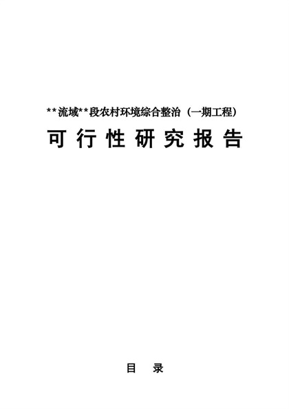 农村环境综合整治可行性研究报告Word模板