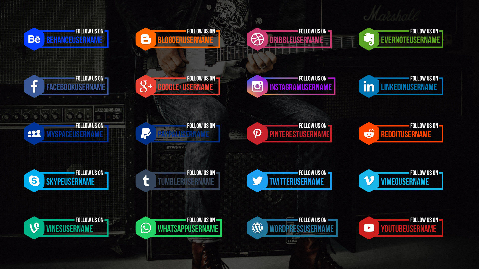 20个网络社交媒体字幕条动画AE模板