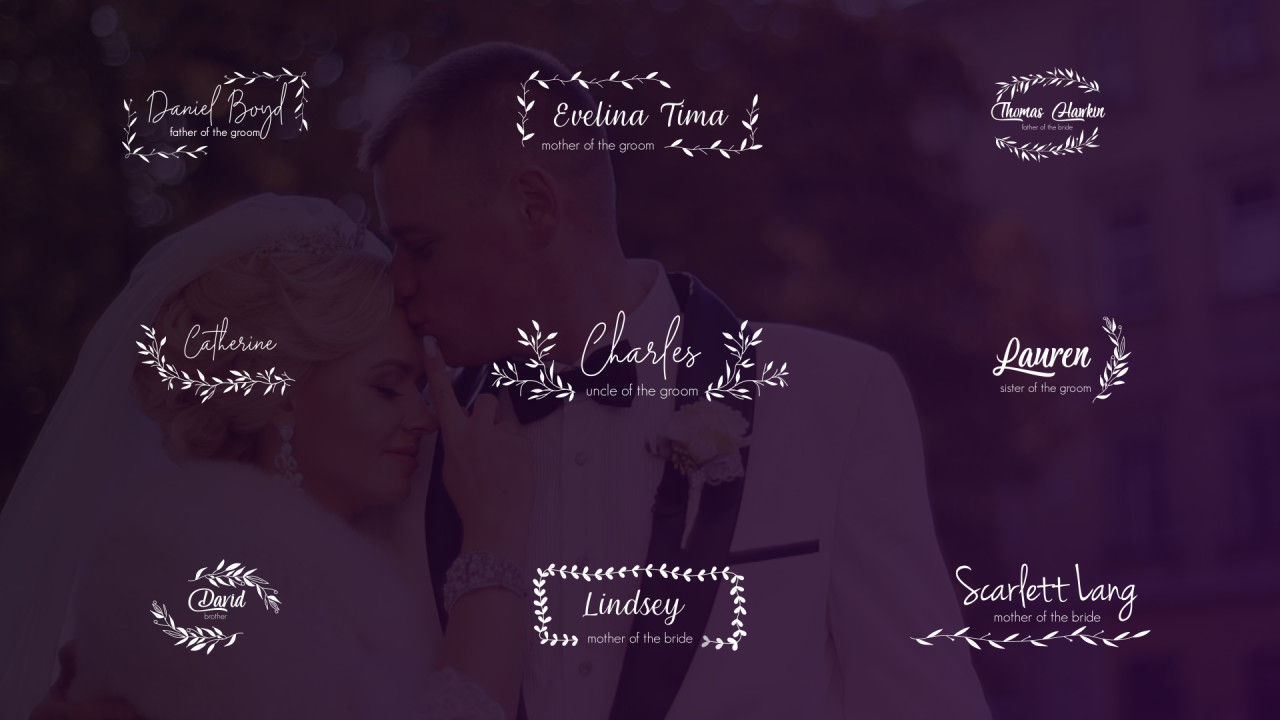 手绘浪漫婚礼视频开场标题特效AE模板