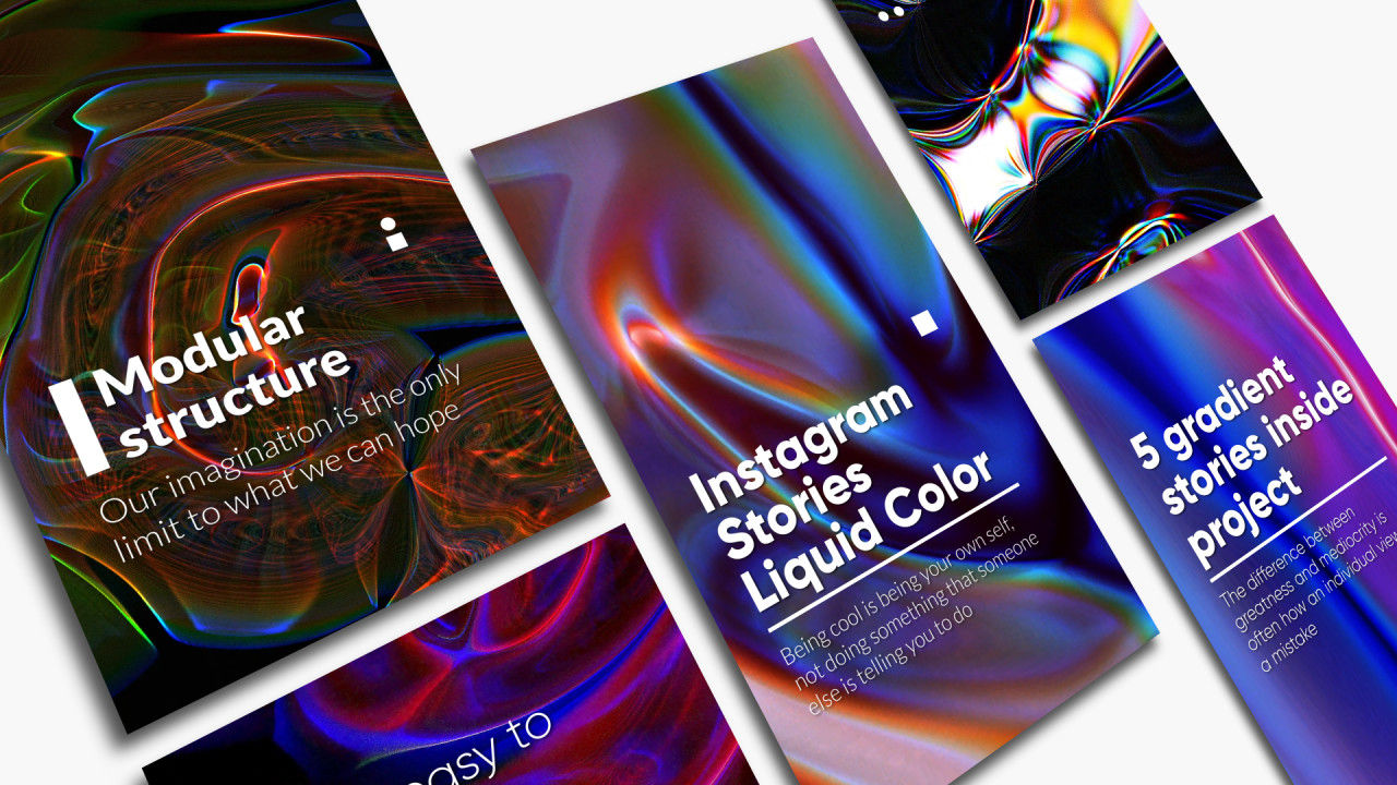 外观精美且具有动画效果的Instagram故事液体颜色AE模板