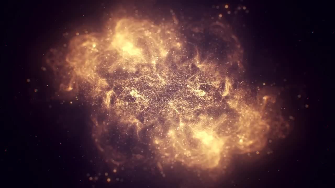金色粒子环绕爆炸logo动画视频特效AE模板