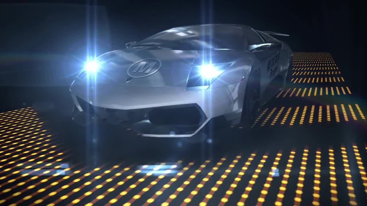 3D跑车夜路AE模板