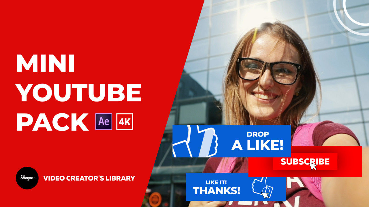 YouTube频道4K视频特效宣传包AE模板