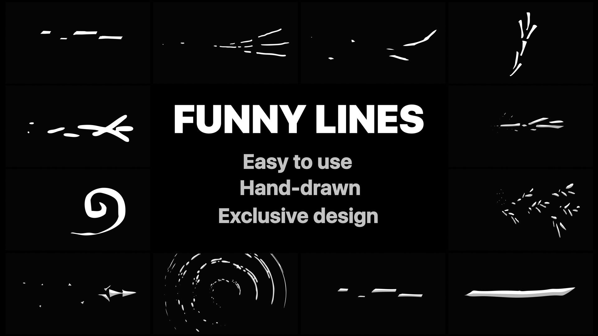 12个独特设计的Flash动画和有趣的线条AE模板
