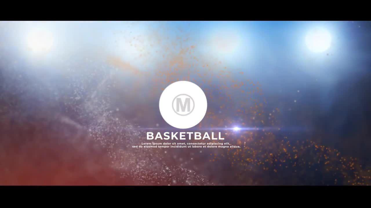体育运动宣传视频片头篮球logo展示ae模板