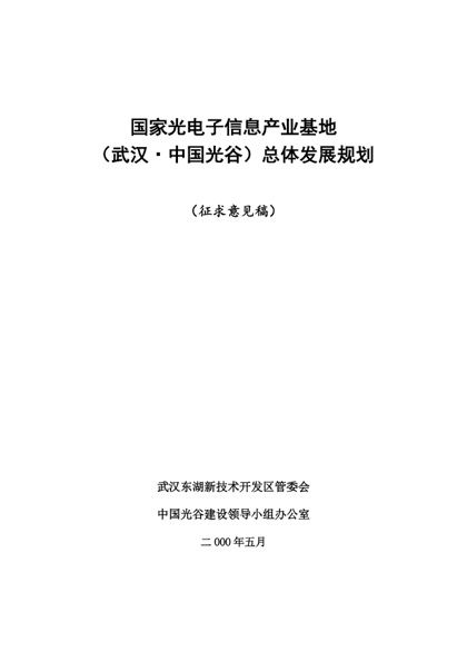 武汉中国光谷总体发展规划word模板