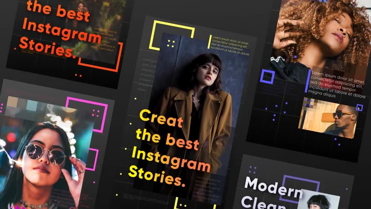 5个动画效果优雅的Instagram故事AE模板
