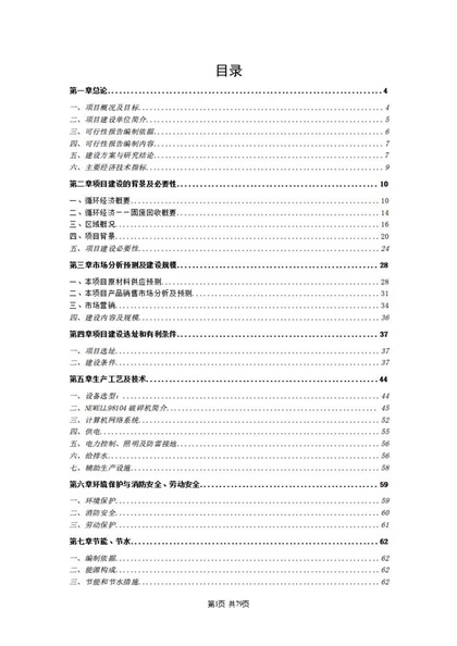 循环经济工程—固体废物利用项目可行性报告word模板