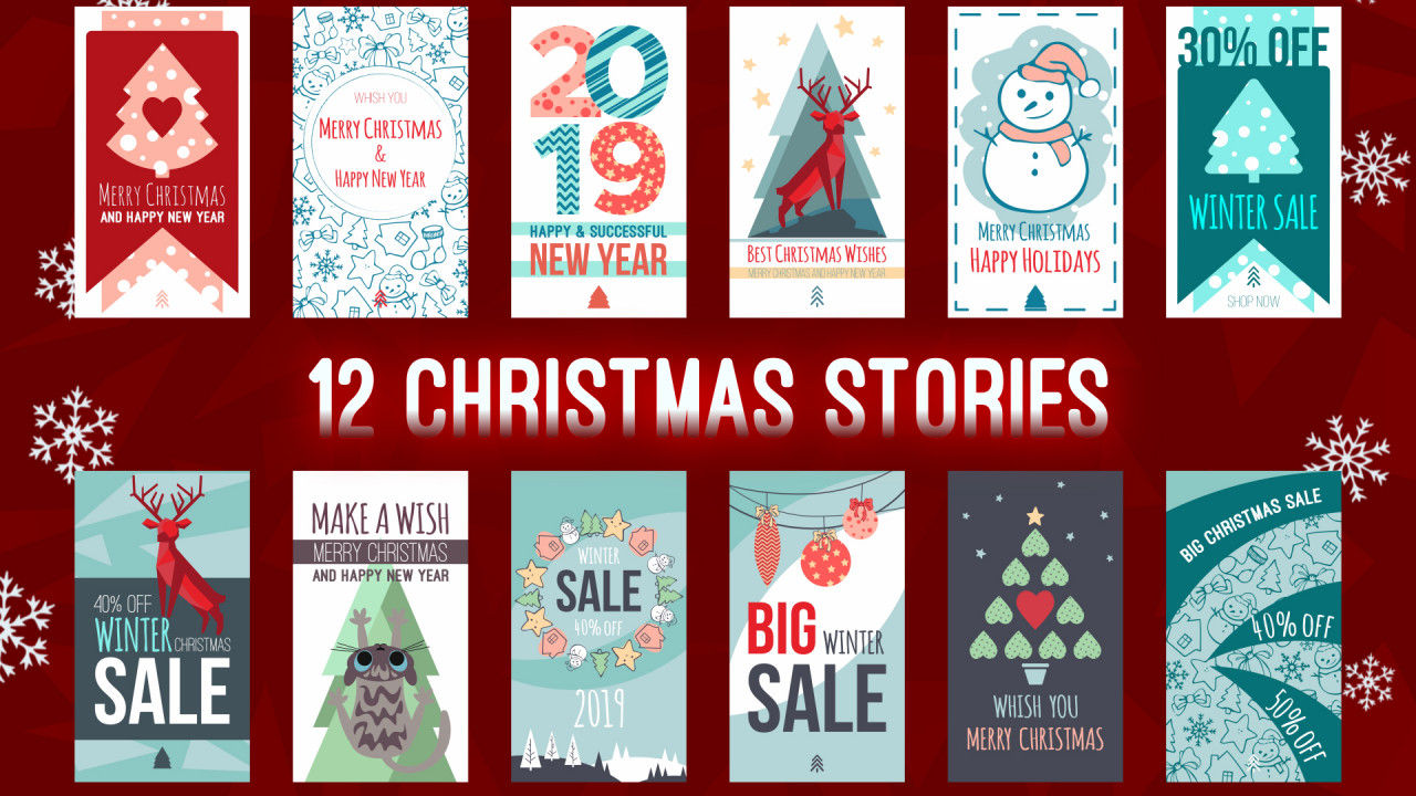 12个外观精美的圣诞故事AE模板