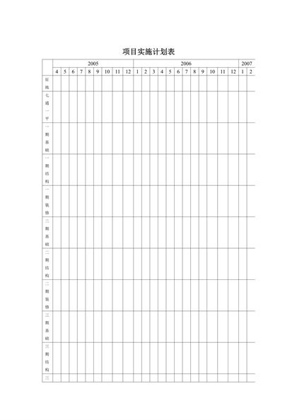项目实施计划表word模板