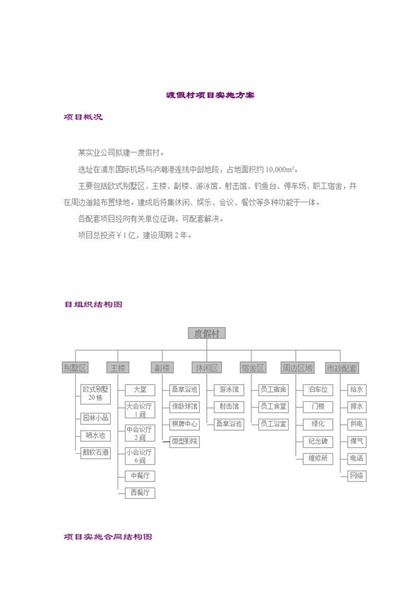 渡假村项目实施方案Word模板