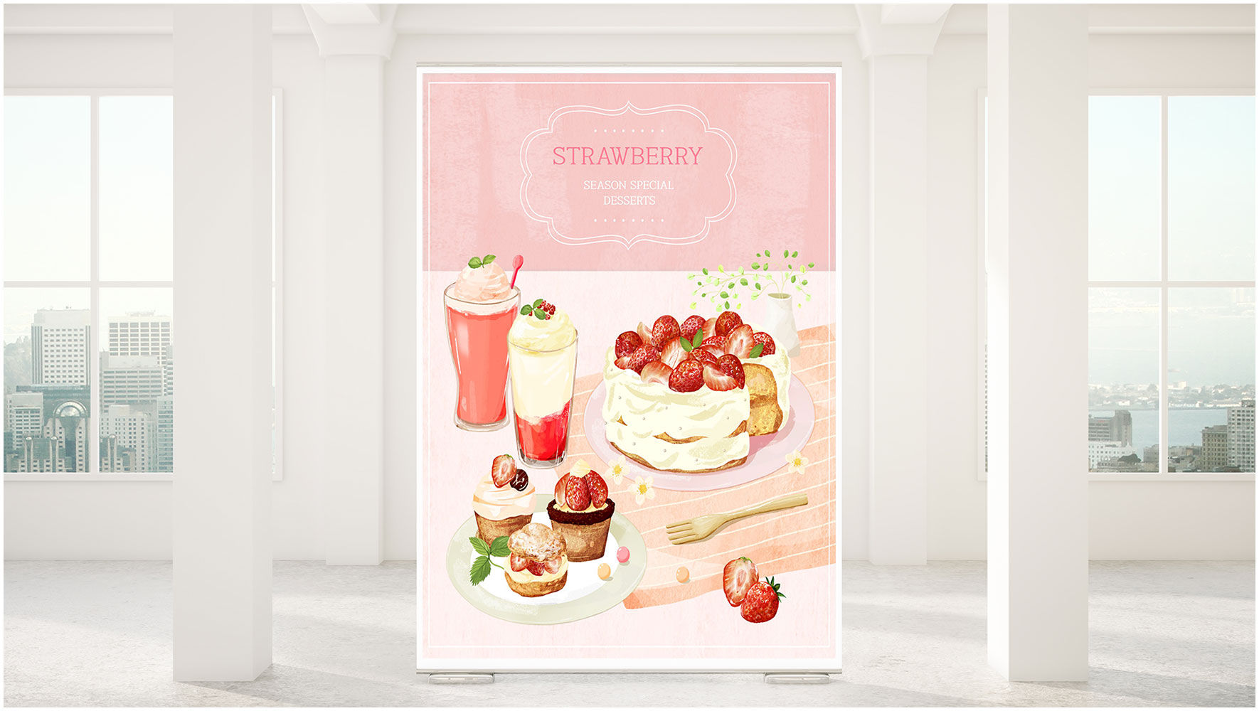 草莓甜点PSD图片素材