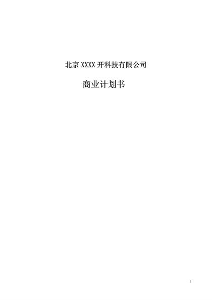 网络科技有限公司商业计划书Word模板