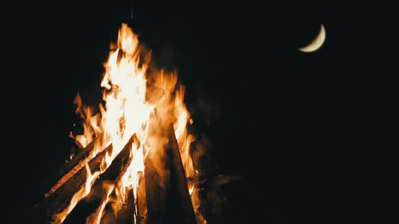 篝火实拍视频素材