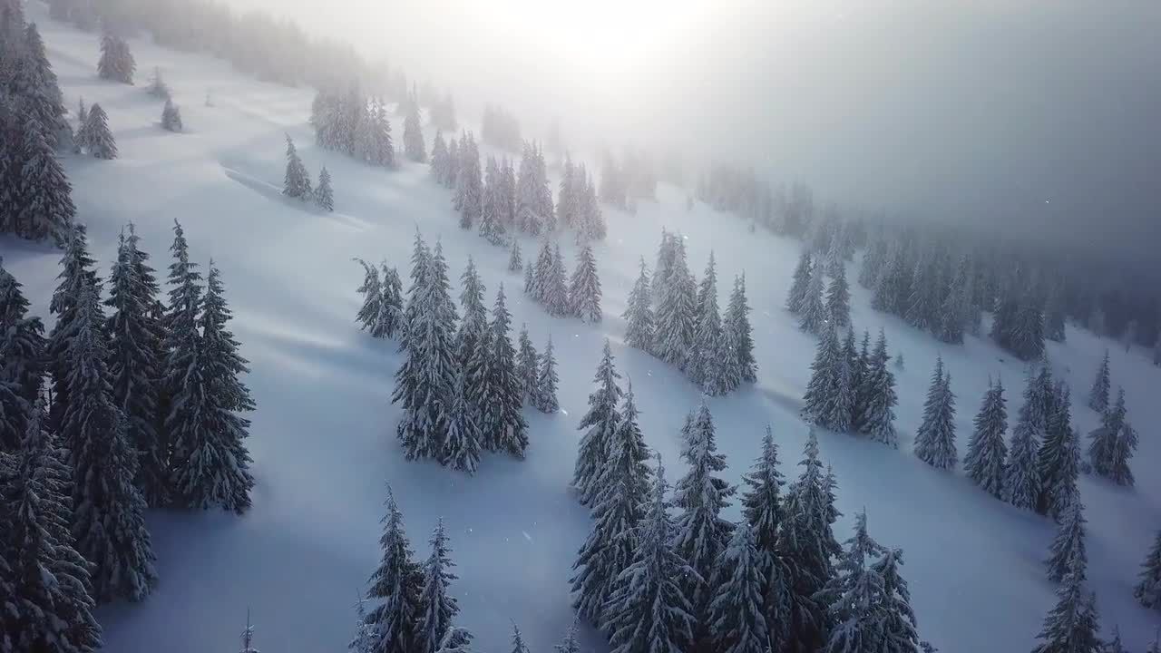 精美的雪山日出视频特效