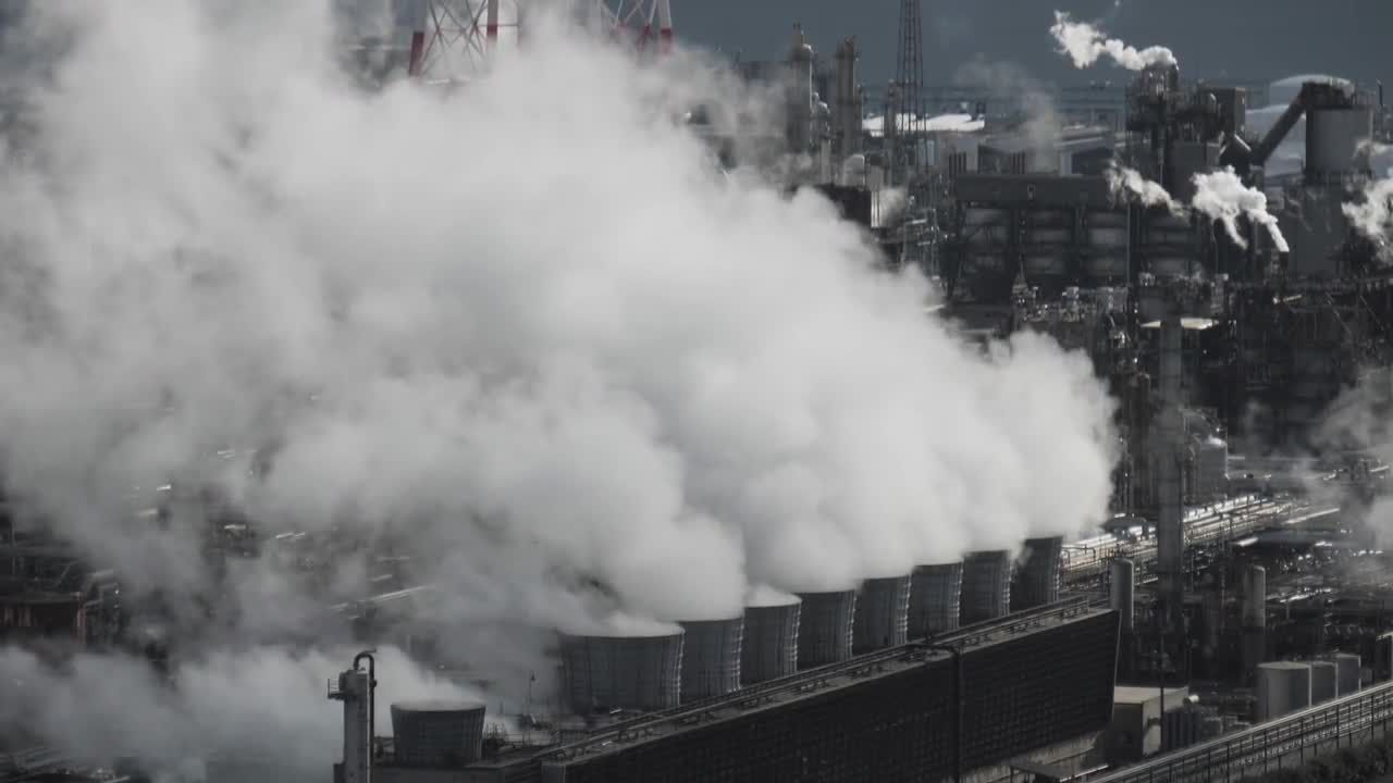 工业蒸汽烟气管道逸出视频