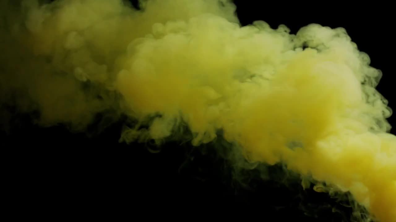 黄烟黑色背景烟雾视频特效素材