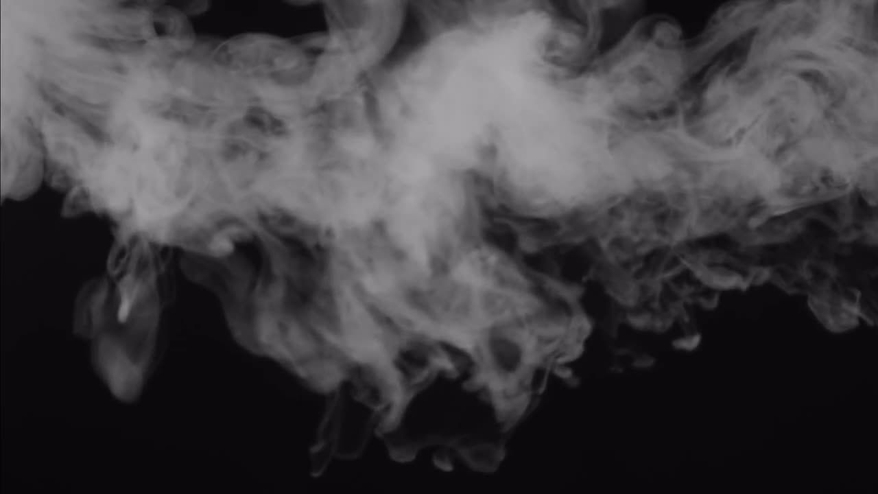 白烟黑色背景烟雾视频特效素材