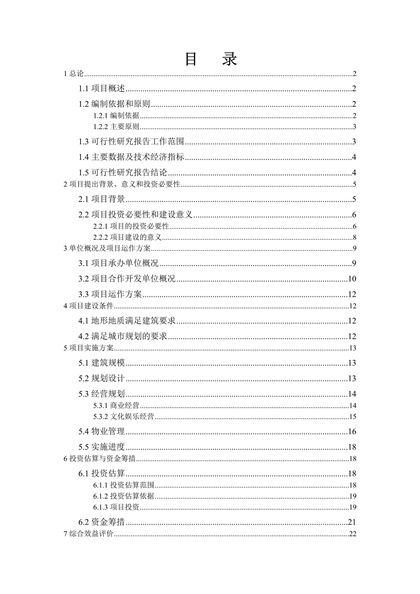 某市小寨工人文化宫整体改造项目可行性研究报告word模板