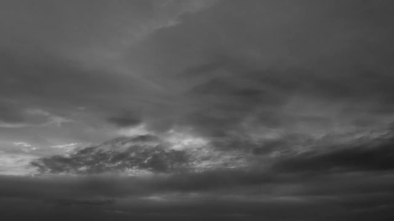日落时天空中弥漫的乌云视频素材