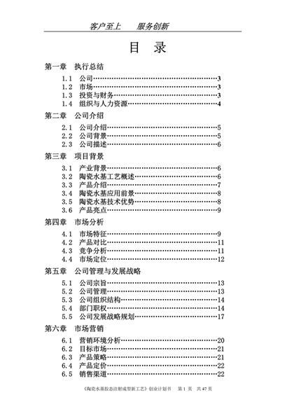 捷利科技股份有限公司创业计划书word模板