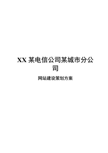 电信公司网站建设策划方案Word模板