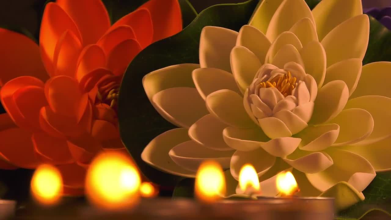 蜡烛鲜花实拍视频