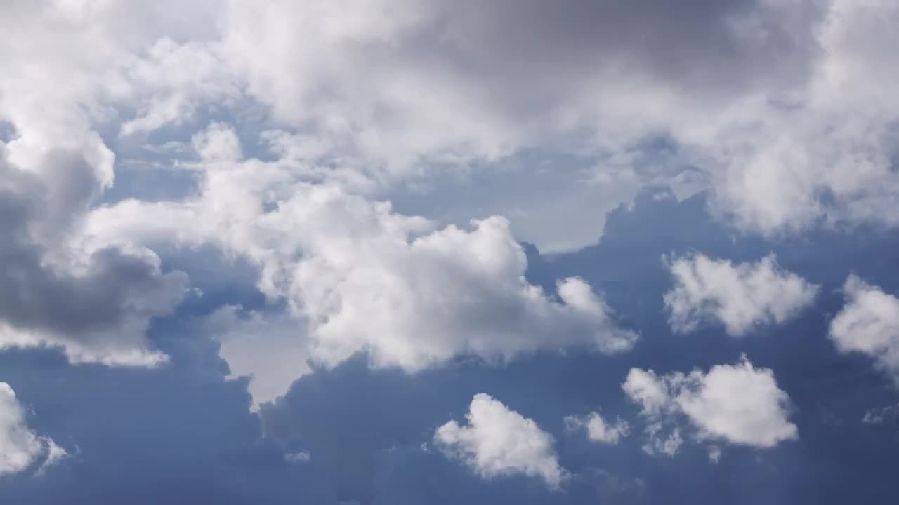 蓝蓝的天空中快速移动的云层视频素材