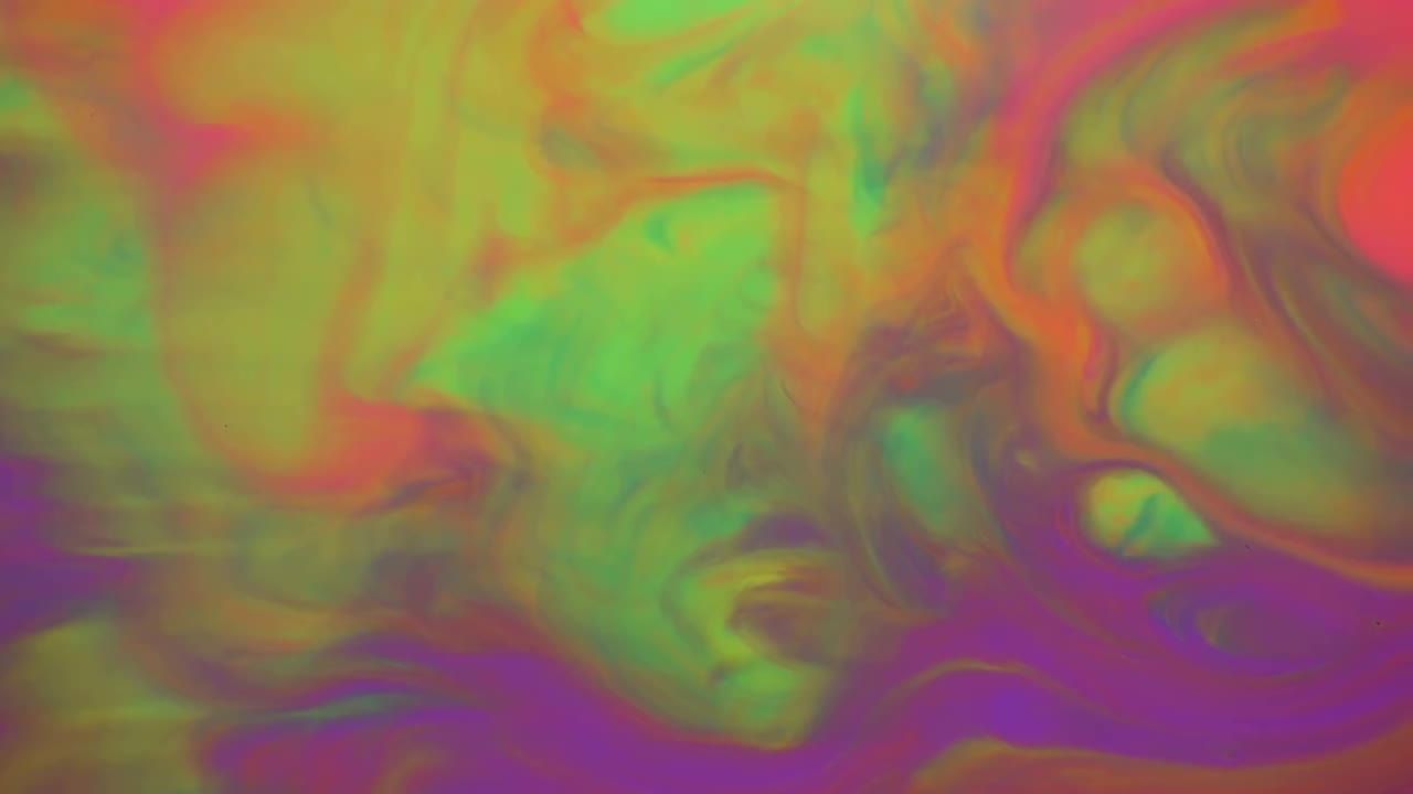 移动的彩色涂料花纹实拍视频素材