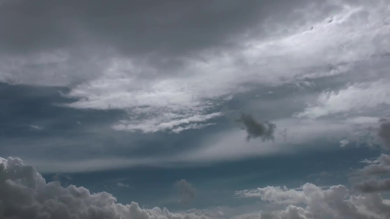 灰色天空上剧烈运动的暴风云视频素材