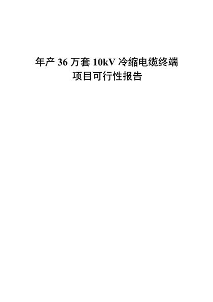 冷缩电缆终端项目可行性报告Word模板