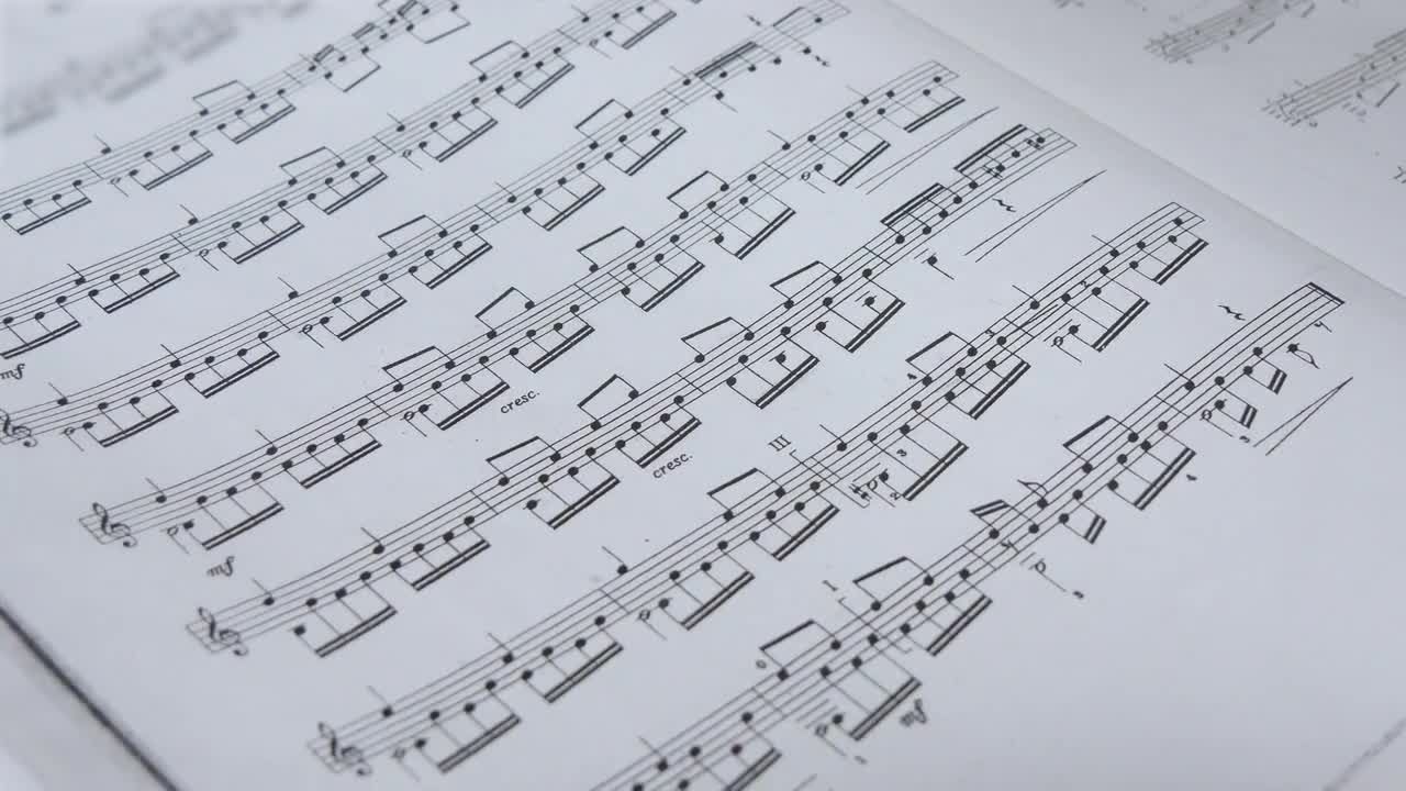 乐谱音符纸视频素材
