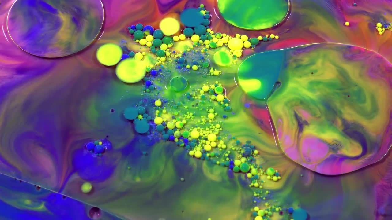 彩色液体流动水墨效果视频素材