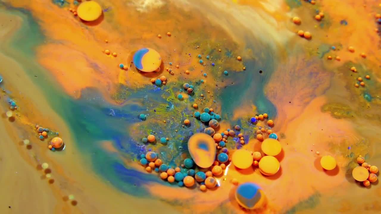 彩色涂料液体流动视频素材