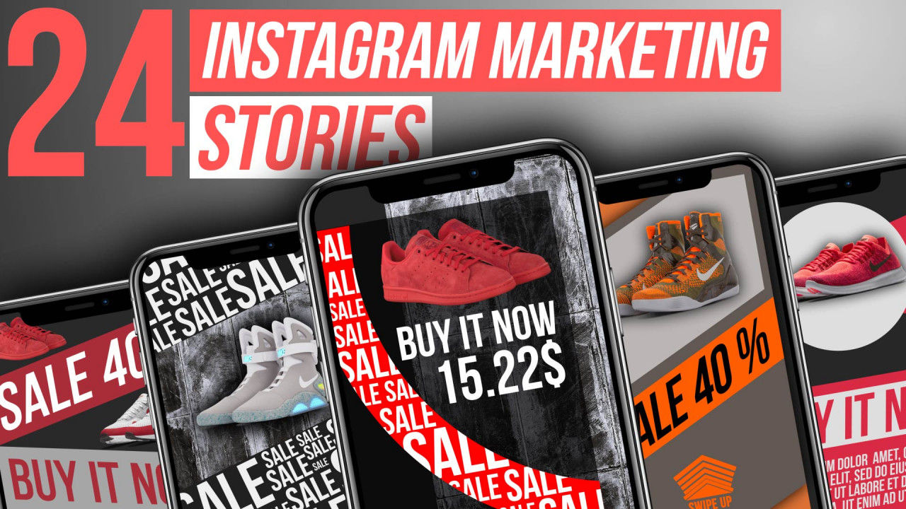 24个Instagram市场故事介绍AE模板