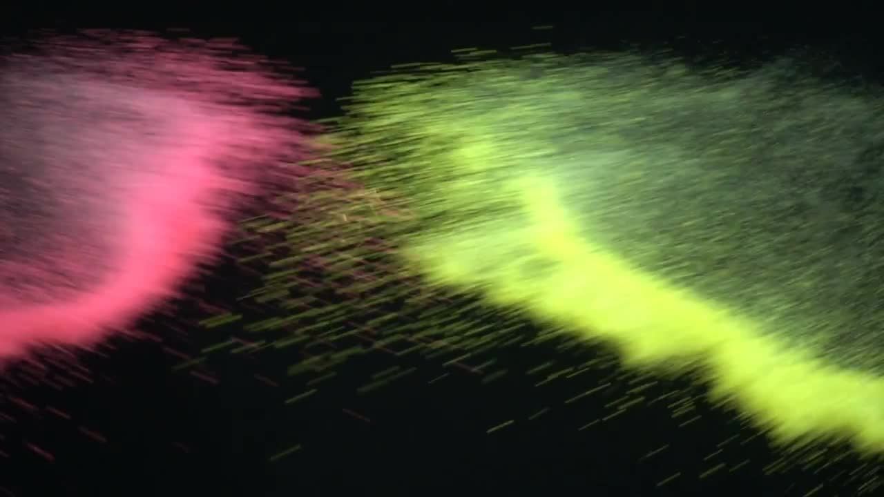  绿色和粉红色油漆飞溅视频特效