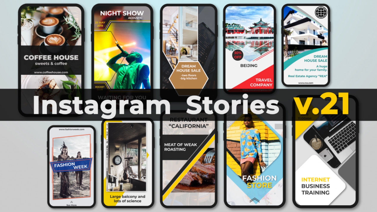 设计时尚的Instagram故事推广介绍AE模板