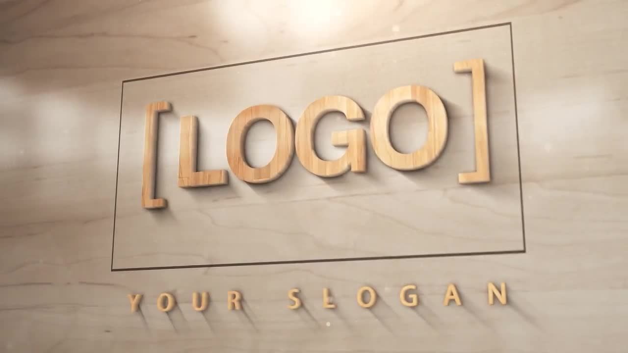 木质材质公司企业logo视频片头片尾展示AE模板