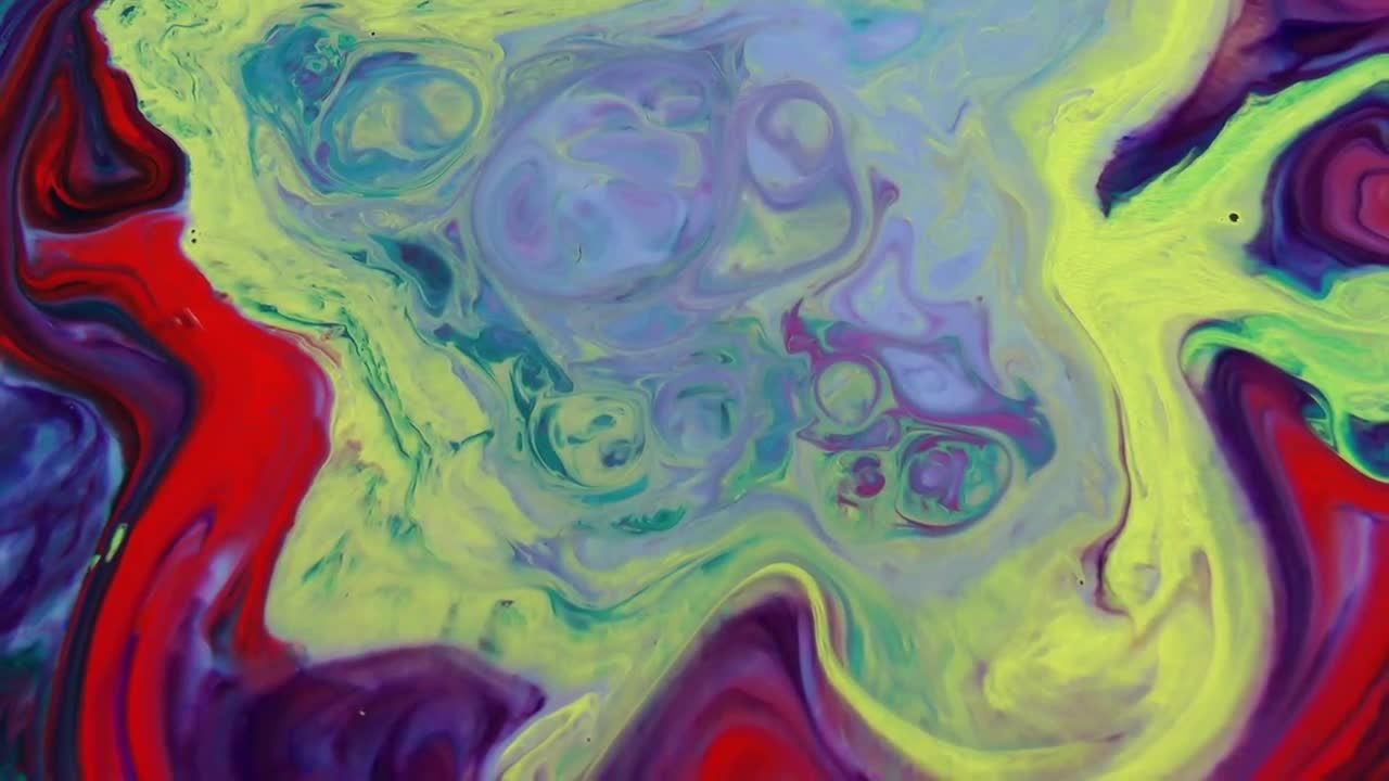 多彩混合物液体涂料效果动画素材