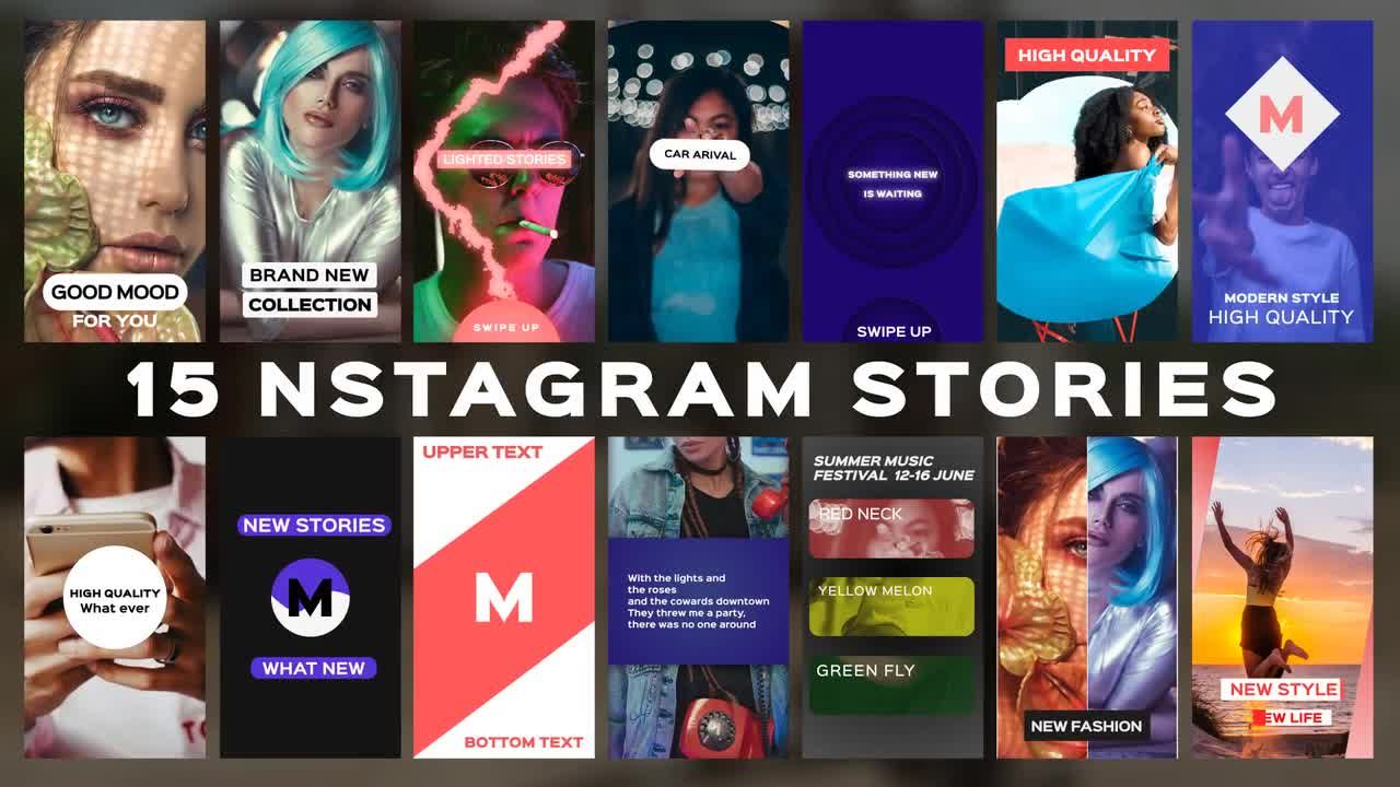 Instagram的15个故事推广介绍AE模板
