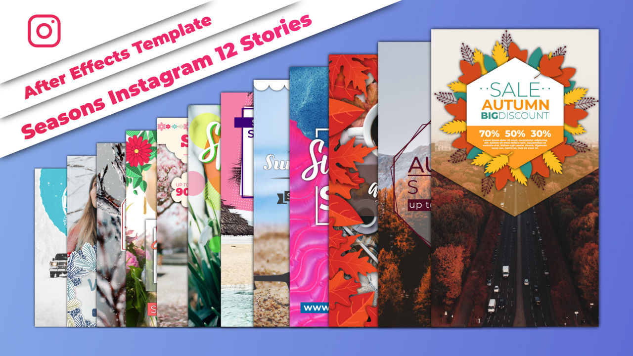 12个设计时尚的Instagram故事AE模板