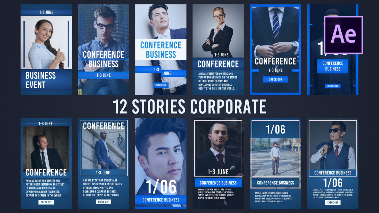 12个企业故事AE模板