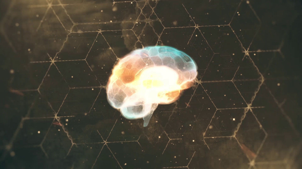 科技感人工智能头脑Logo动画AE模板