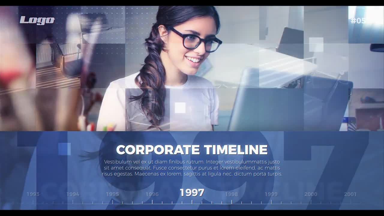 公司企业发展历程时间轴图文AE模板