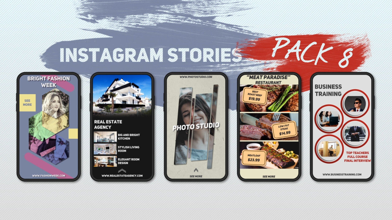 5个Instagram故事AE模板